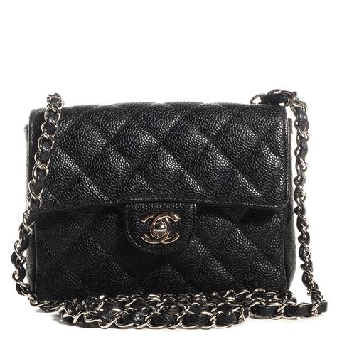 chanel mini square caviar|CHANEL Caviar Mini Square Flap Black.